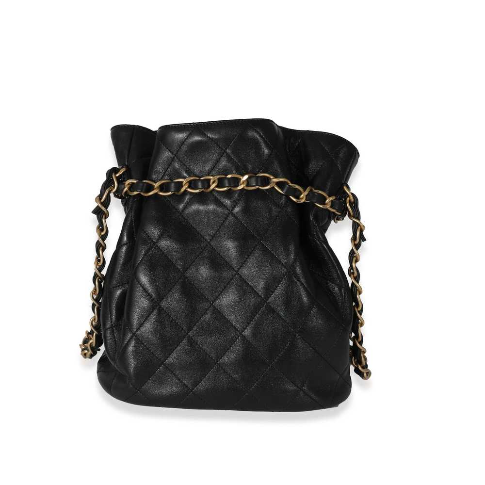 Chanel Chanel 23S Black Lambskin Small Bucket Bag - image 3