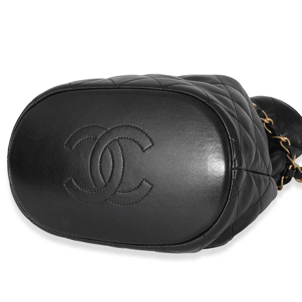 Chanel Chanel 23S Black Lambskin Small Bucket Bag - image 5