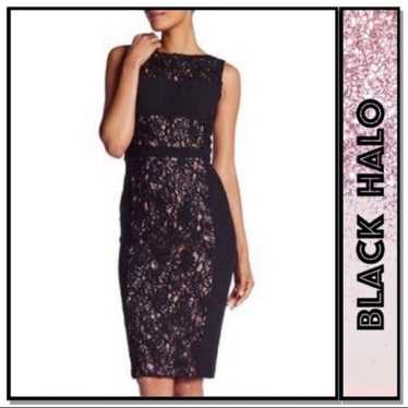 Black Halo lace sheath dress size 10 - image 1