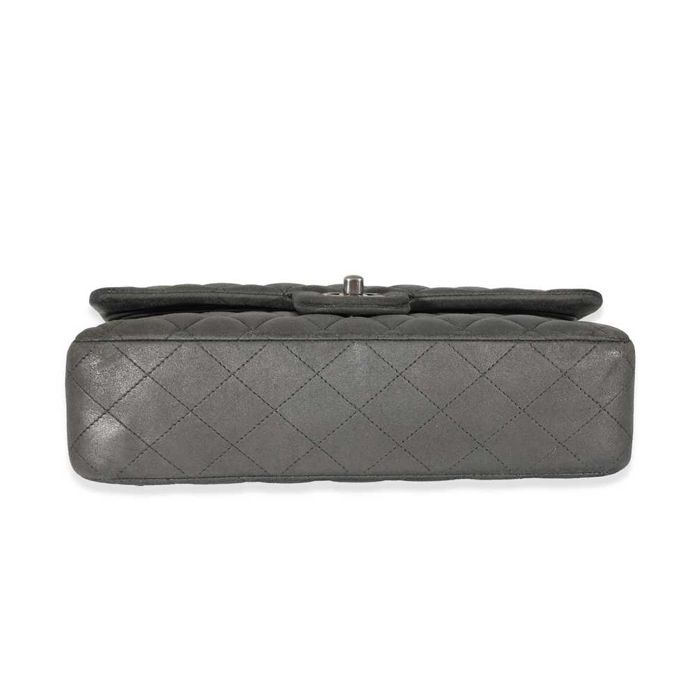 Chanel Chanel Grey Metallic Nubuck Medium Classic… - image 4