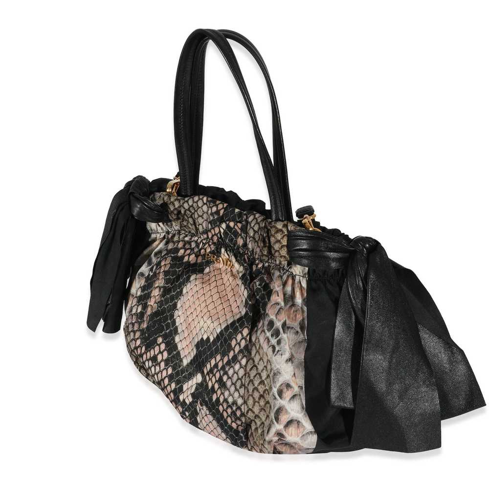 Prada Prada Black Pink Python Print Nylon Medium … - image 2