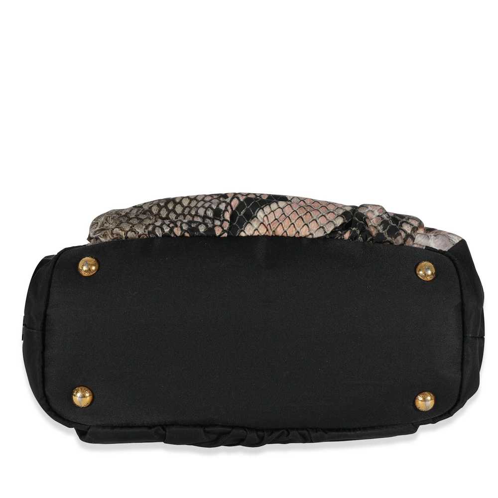 Prada Prada Black Pink Python Print Nylon Medium … - image 4