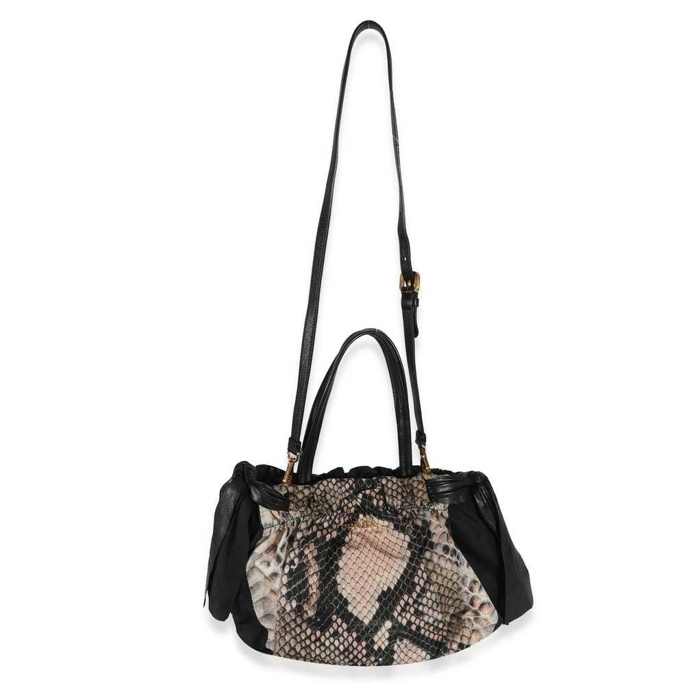 Prada Prada Black Pink Python Print Nylon Medium … - image 6