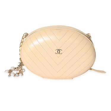 Chanel Chanel Beige Chevron Leather City Evening … - image 1