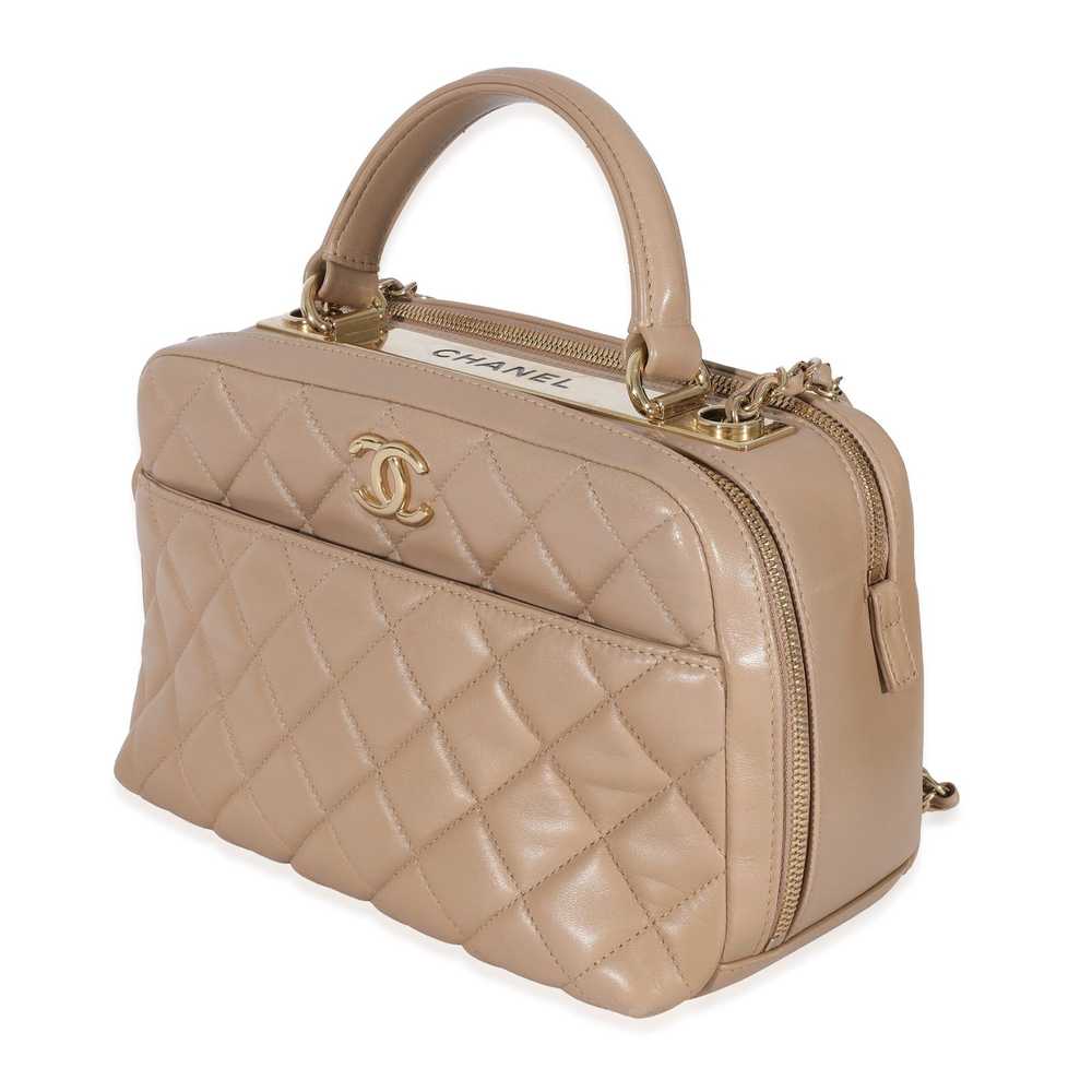 Chanel Chanel Beige Quilted Lambskin CC Trendy Bo… - image 2