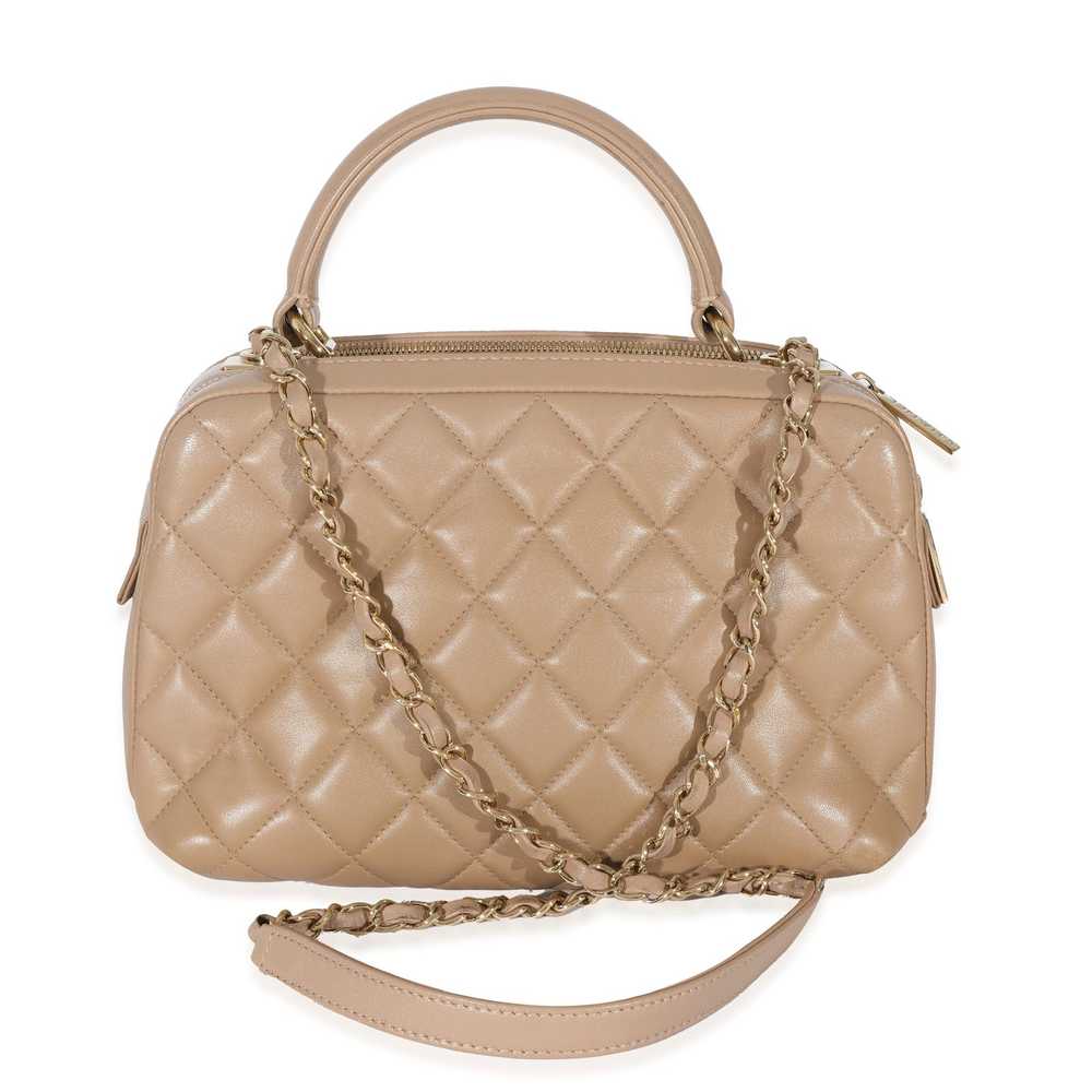 Chanel Chanel Beige Quilted Lambskin CC Trendy Bo… - image 3