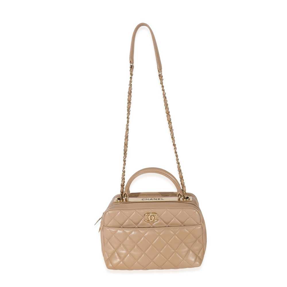 Chanel Chanel Beige Quilted Lambskin CC Trendy Bo… - image 6