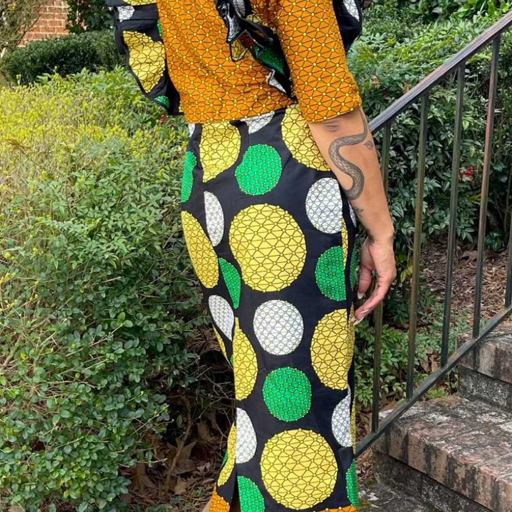African Print Ankara Ruffle Sleeve Maxi Dress - image 2