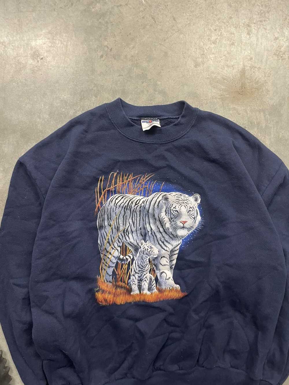 Vintage Vintage Y2K Tiger Cub Animal Nature Crewn… - image 2