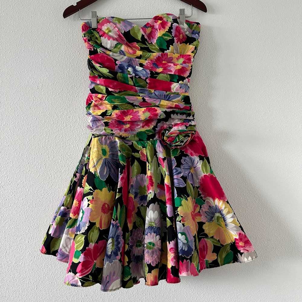 POSITIVELY ELLYN Strapless Flower Print Dress - image 1