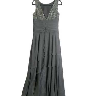 Gray formal sequined maxi dress size medium - image 1