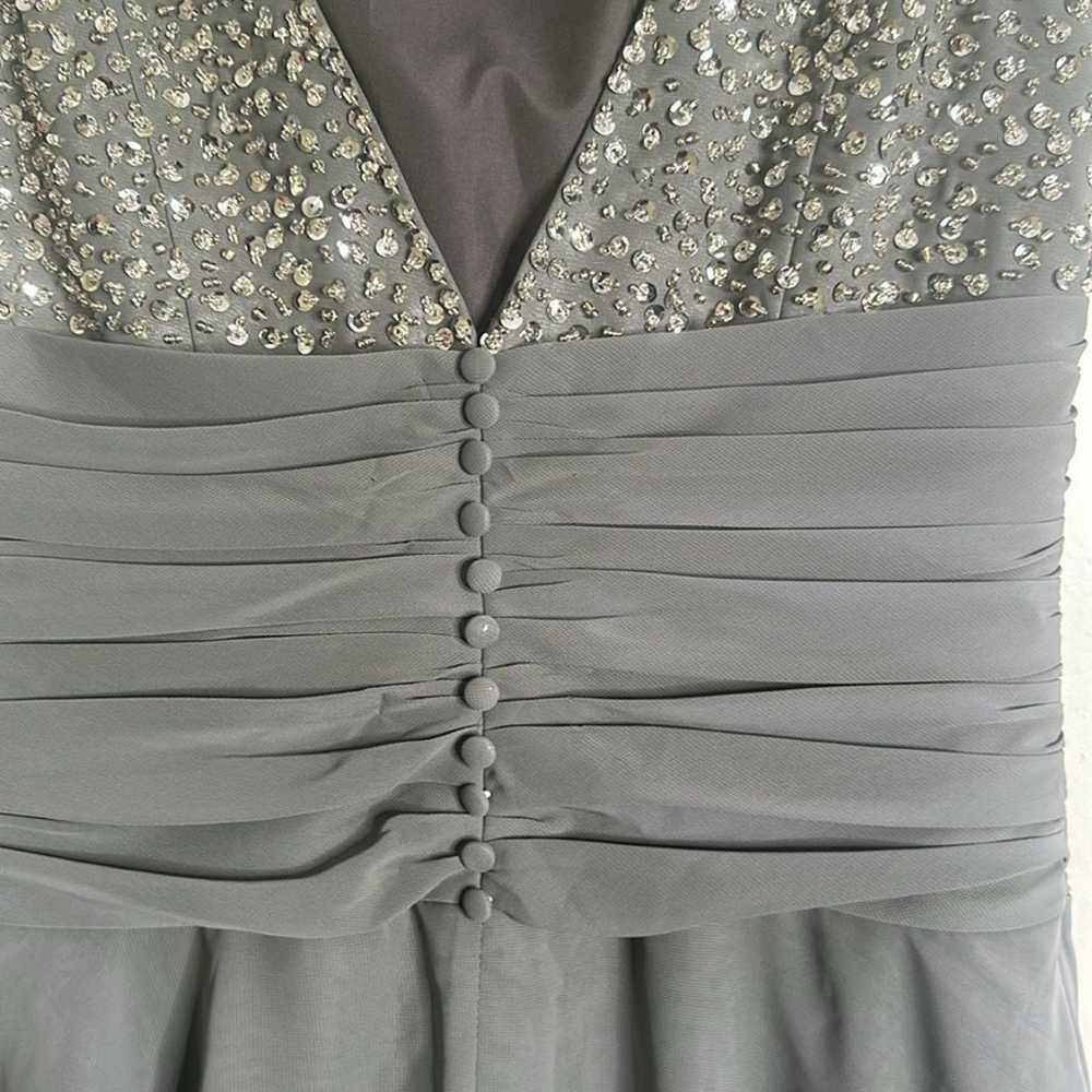 Gray formal sequined maxi dress size medium - image 5