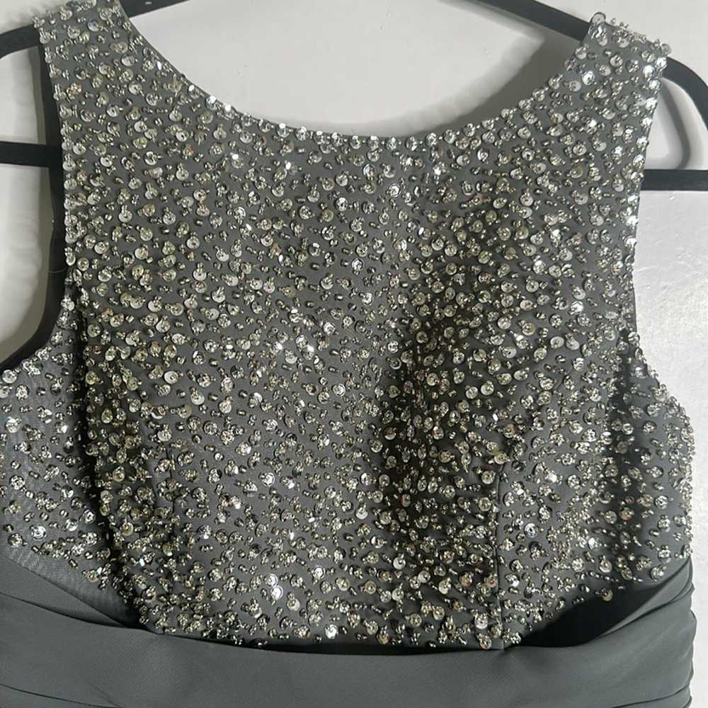 Gray formal sequined maxi dress size medium - image 9