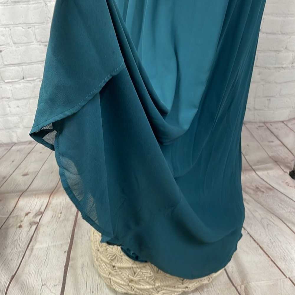 Show Me Your MuMu medium teal long gown dress - image 10