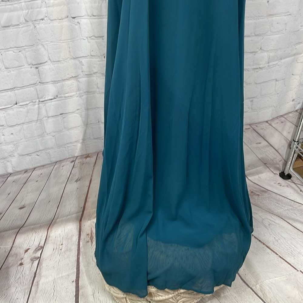 Show Me Your MuMu medium teal long gown dress - image 2