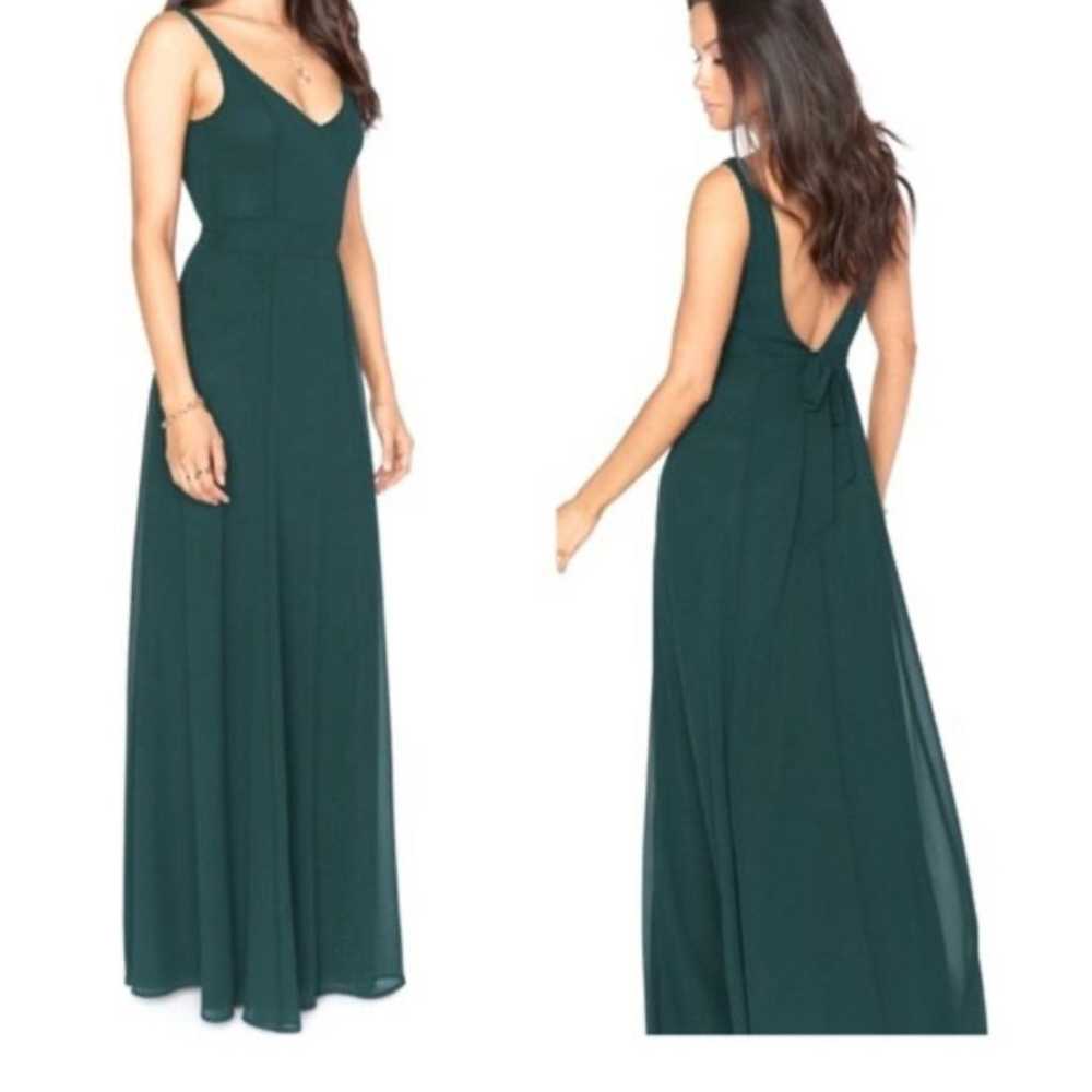 Show Me Your MuMu medium teal long gown dress - image 4