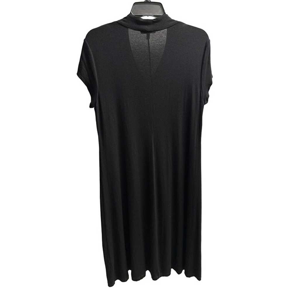 Eileen Fisher Black Jersey V-Neck Short Sleeve Sh… - image 2