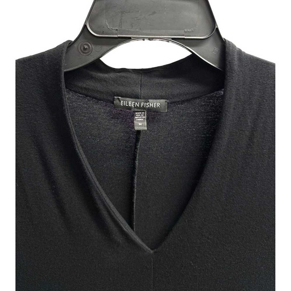 Eileen Fisher Black Jersey V-Neck Short Sleeve Sh… - image 3