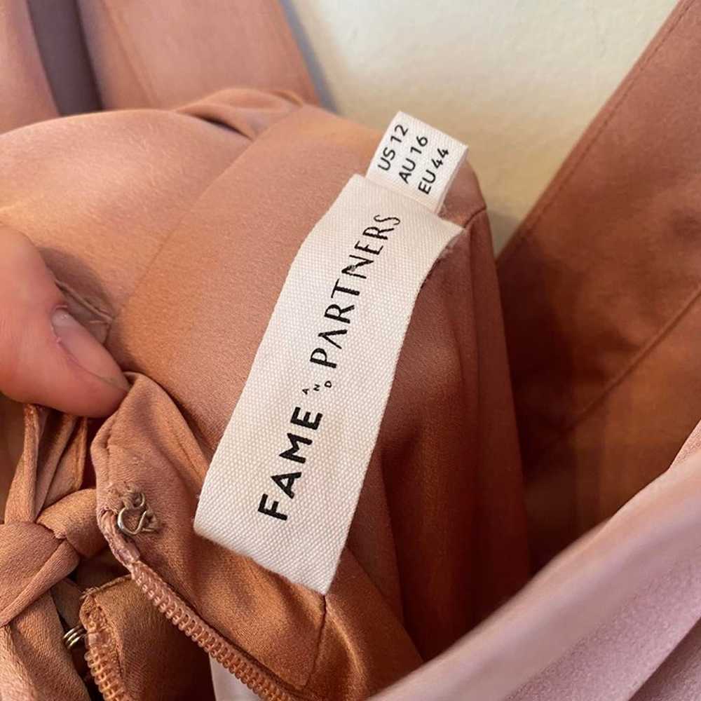 Fame And Partners pink satin v-neck maxi dress - image 10