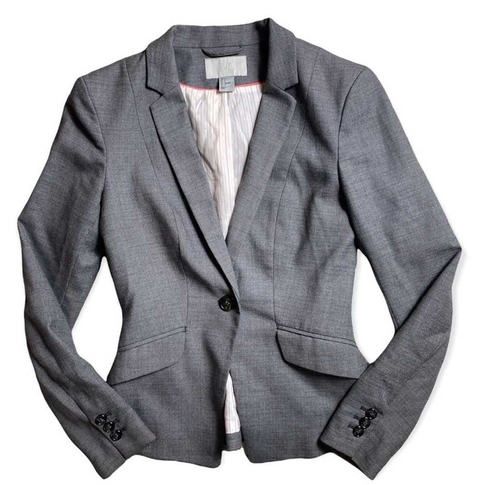 H&M H&M SZ 4 grey single button blazer - image 1