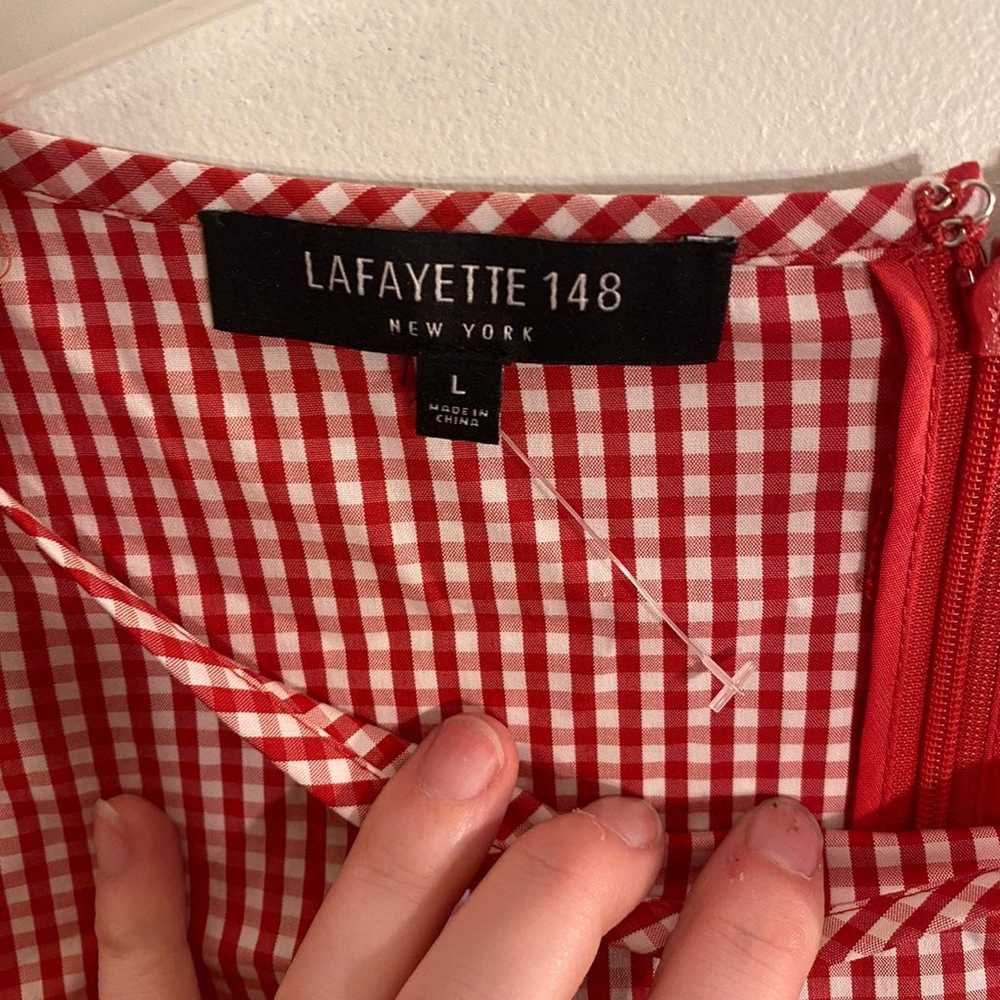 Lafayette 148 red gingham shirt dress - image 4