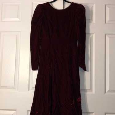 ILGWU women’s vintage red velvet dress - image 1