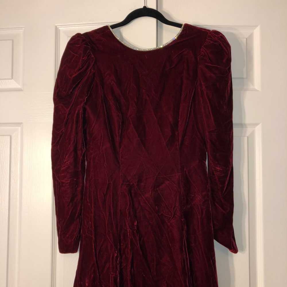 ILGWU women’s vintage red velvet dress - image 2