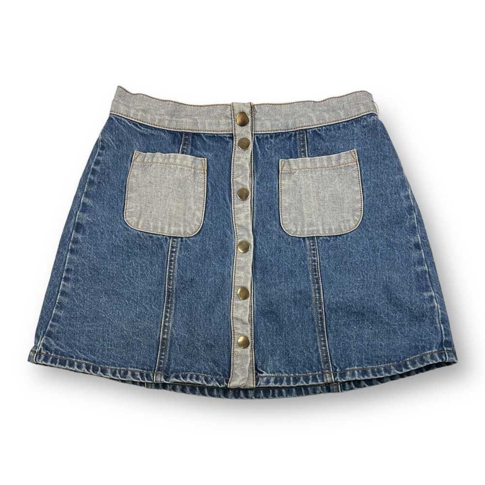 Bdg BDG Button Down Two Toned Jean Skirt Size 5 - image 1