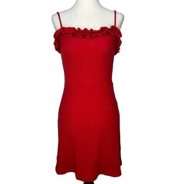 Reformation Bri Red Mini Summer Dress Size Large … - image 1