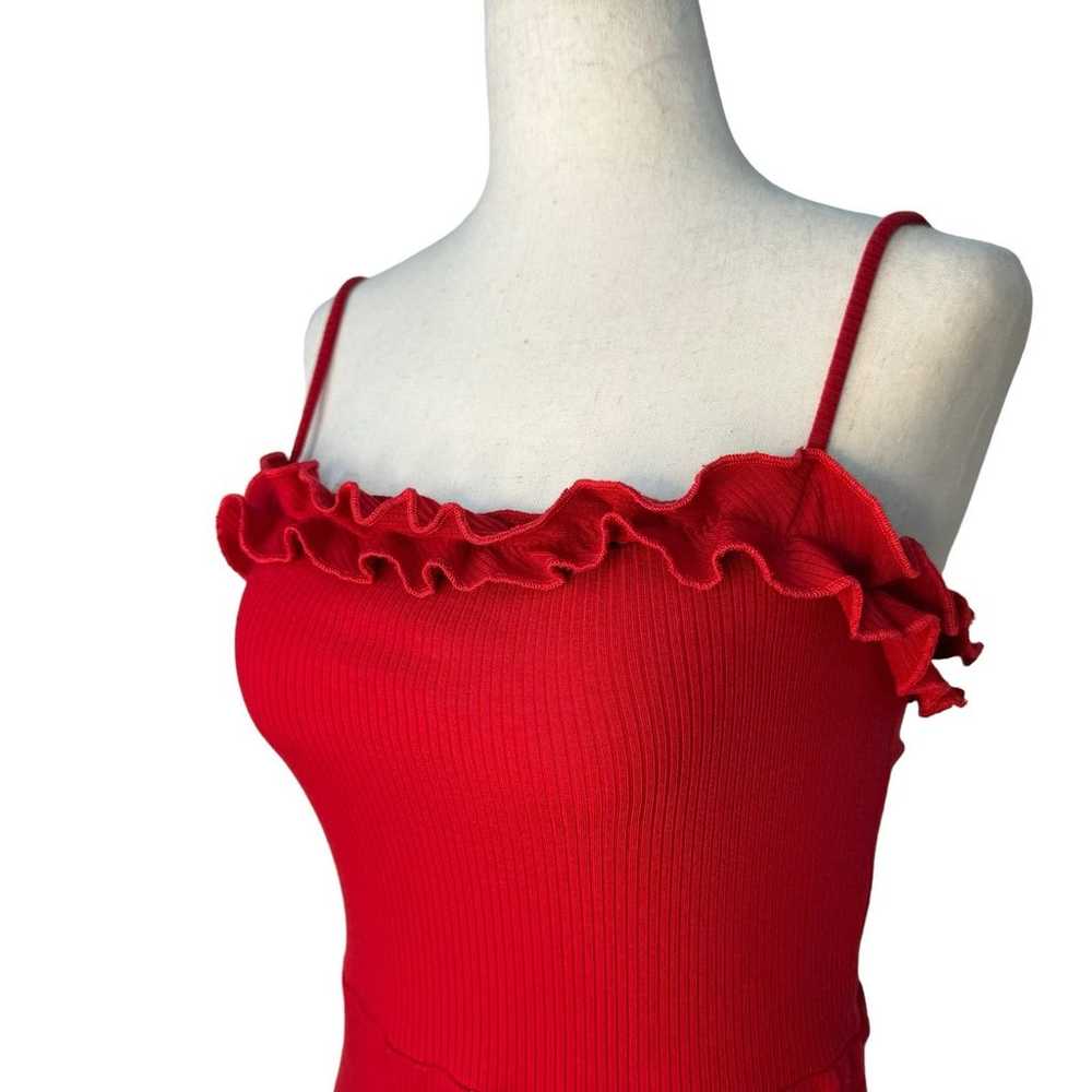 Reformation Bri Red Mini Summer Dress Size Large … - image 2