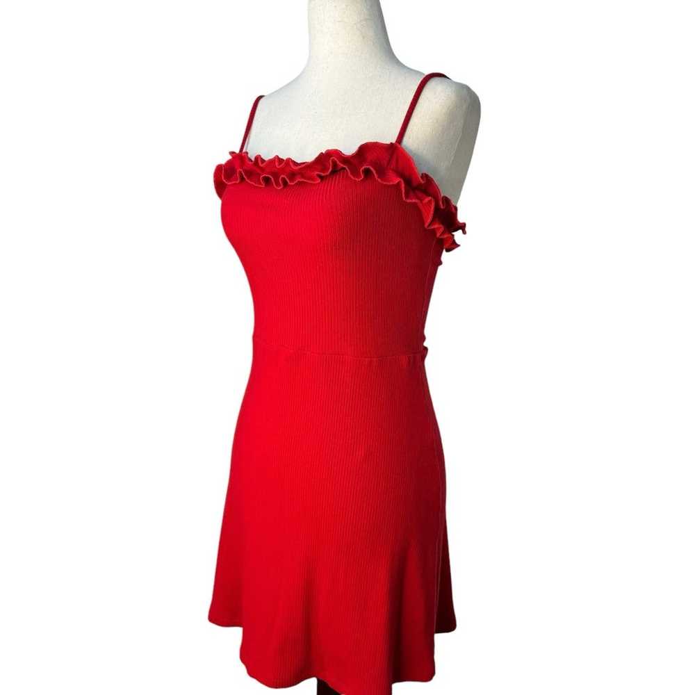 Reformation Bri Red Mini Summer Dress Size Large … - image 3