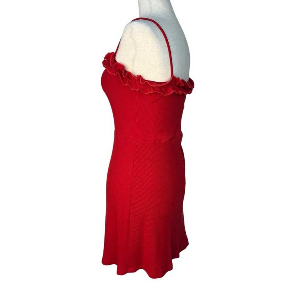Reformation Bri Red Mini Summer Dress Size Large … - image 4