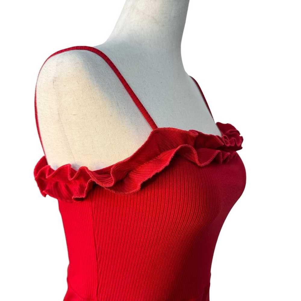 Reformation Bri Red Mini Summer Dress Size Large … - image 5