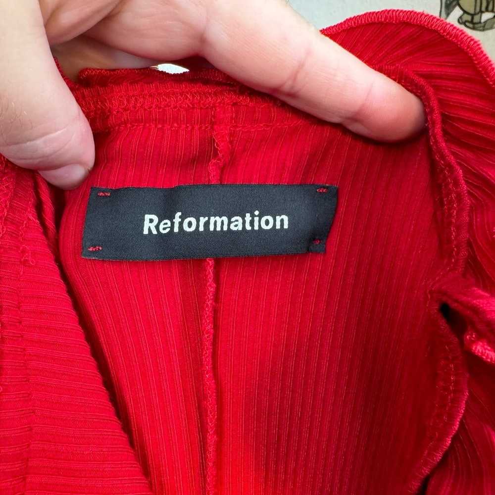 Reformation Bri Red Mini Summer Dress Size Large … - image 7