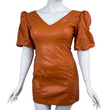 Lulus Play a Tune Size L Rust Orange Vegan Leather