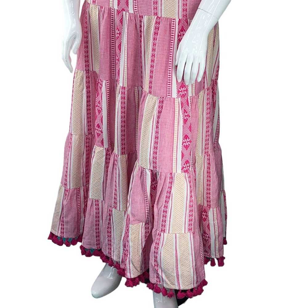 Sur La Vague Womens Size L Dress Pink Tiered Patt… - image 3