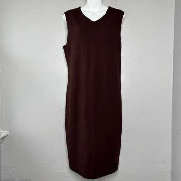 VINCE Burgundy V-neck Dress Size 12 - image 1