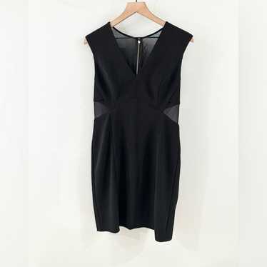 Aidan Mattox Mesh Panel Cocktail Dress Black Size… - image 1