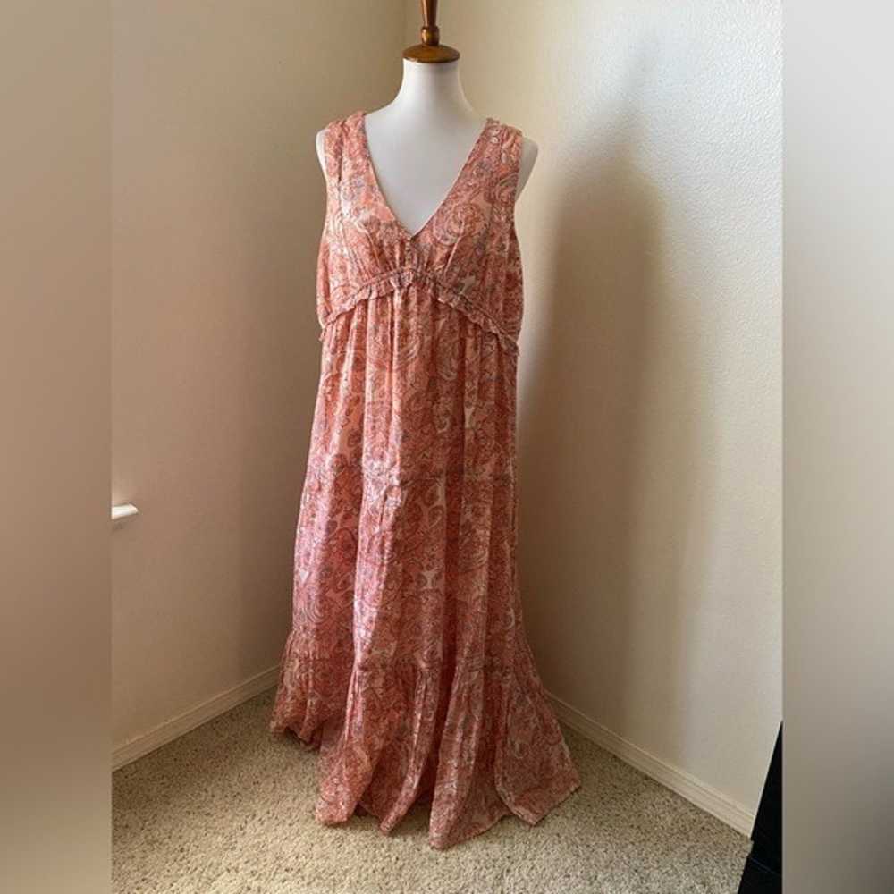 Rachel Zoe Women’s Dress Size Large Peach Floral … - image 1