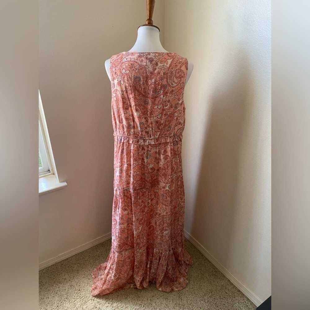 Rachel Zoe Women’s Dress Size Large Peach Floral … - image 2