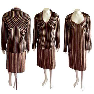 Hong Ni Collection Brown Slip Dress and Jacket Se… - image 1