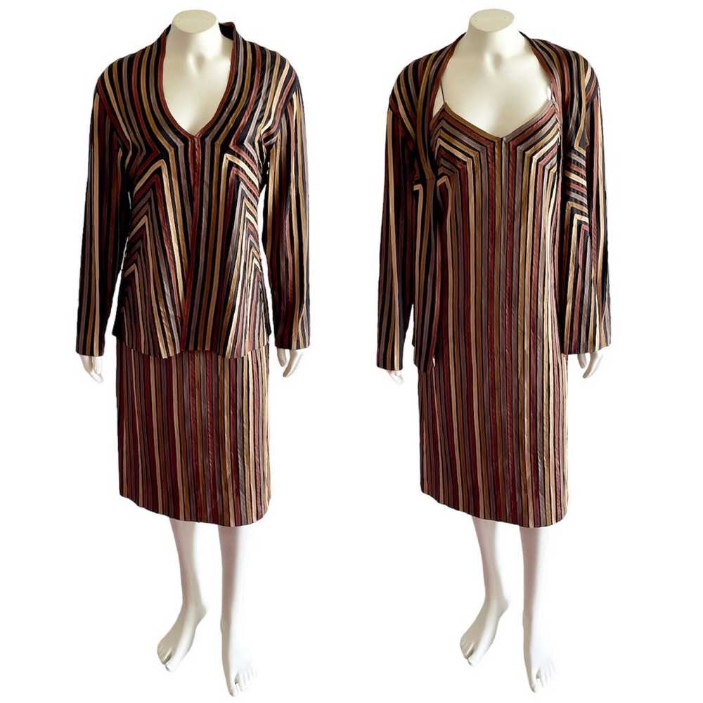 Hong Ni Collection Brown Slip Dress and Jacket Se… - image 2