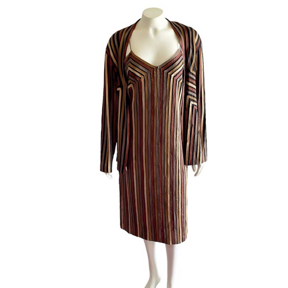 Hong Ni Collection Brown Slip Dress and Jacket Se… - image 5