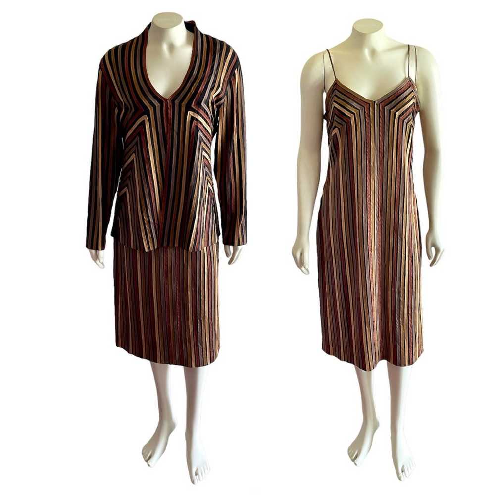 Hong Ni Collection Brown Slip Dress and Jacket Se… - image 9