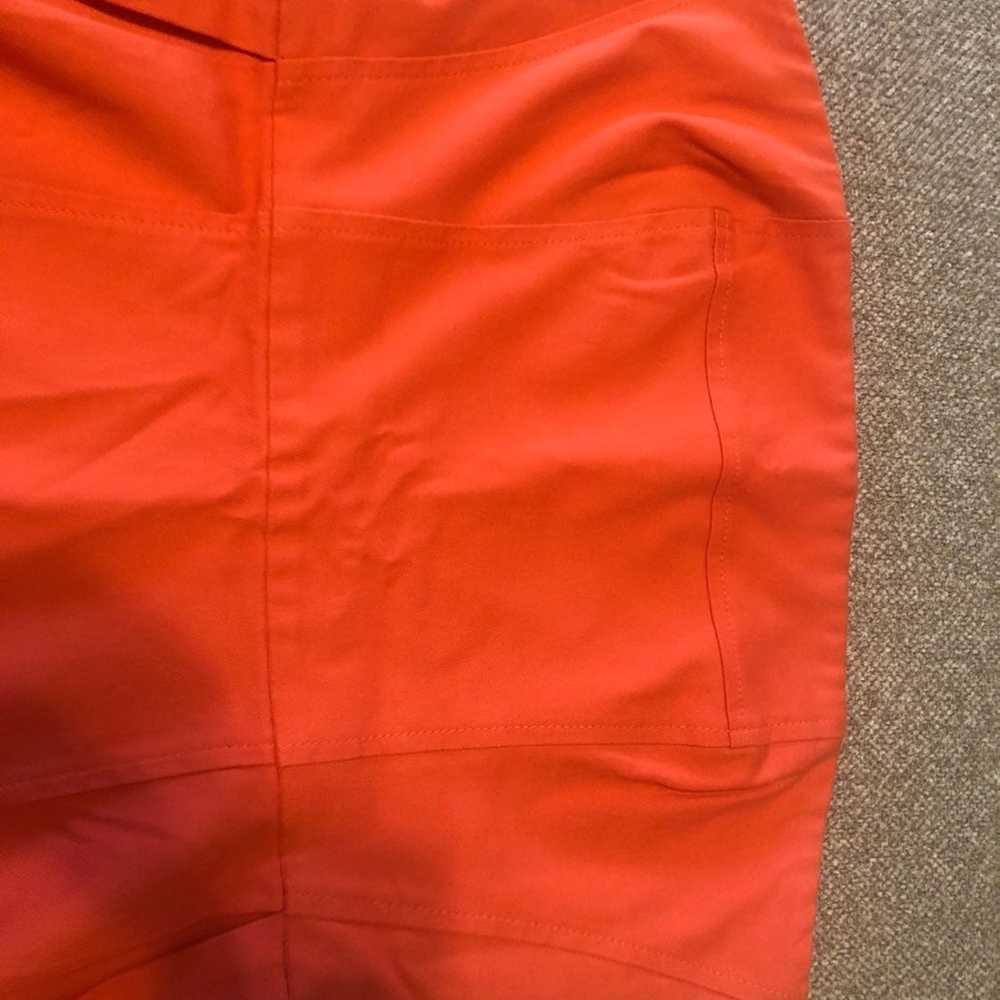 Theory Strapless Orange Cotton Mini Dres - image 6