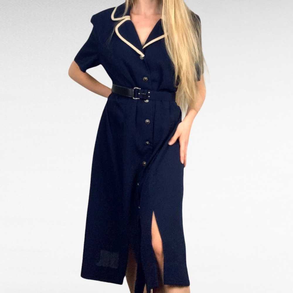 VINTAGE | 1970’s Leslie Fay Navy Blue Iconic Sail… - image 2