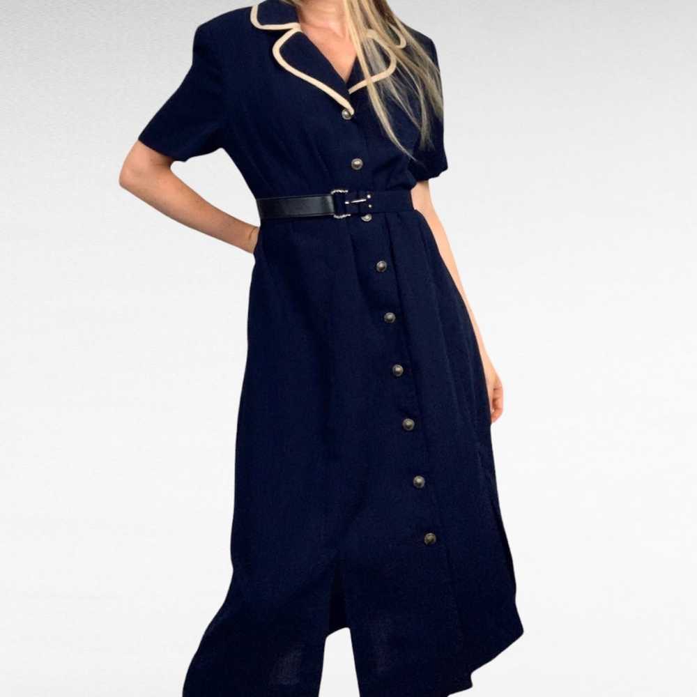 VINTAGE | 1970’s Leslie Fay Navy Blue Iconic Sail… - image 3