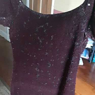 Purple sequin off shoulder dress