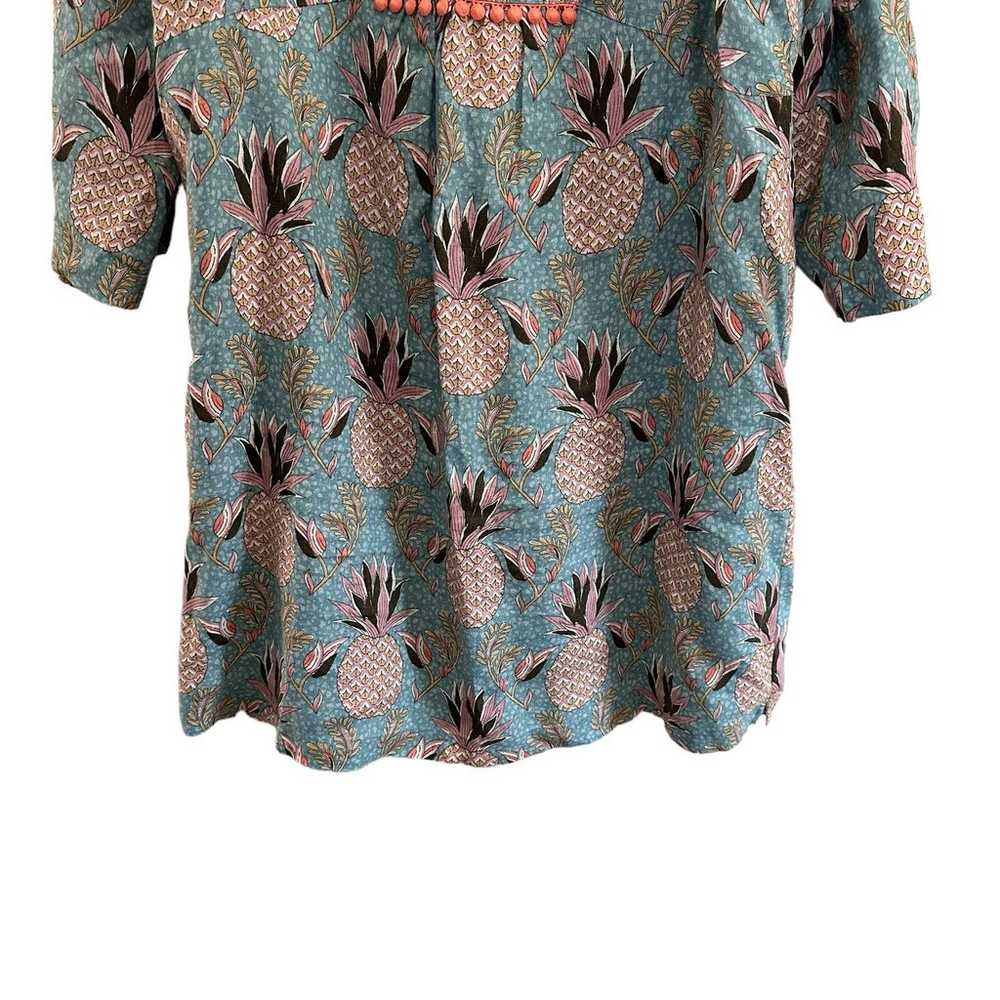 Boden Linen Evangeline Pineapple Print Boho Dress… - image 8