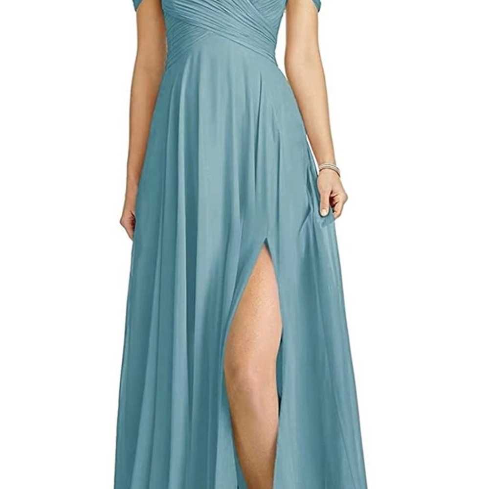 Bridesmaid Dresses Long A Line Off Shoulder Chiff… - image 1